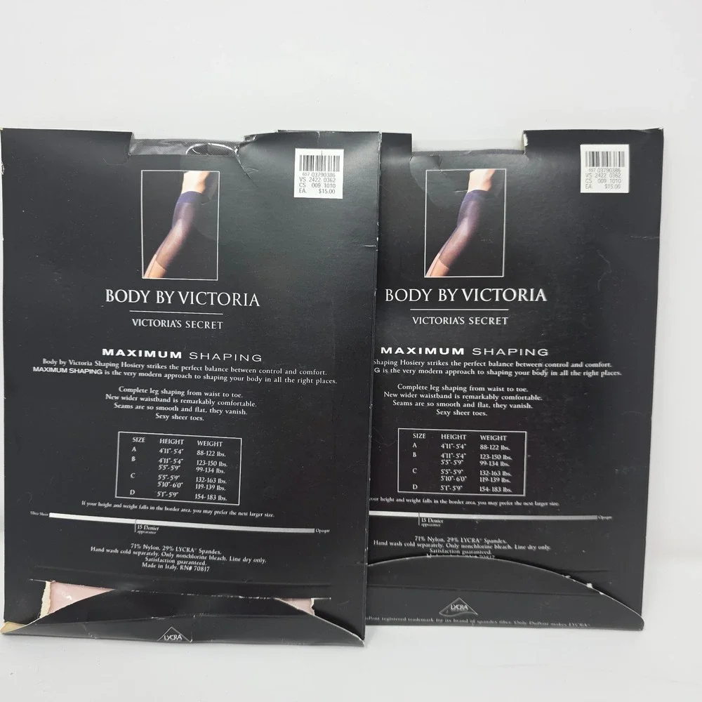 2 Pack‎ Victoria's Secret Shaping Long Line Control Top Womens A Black NWT